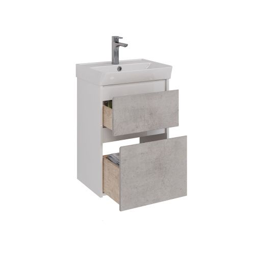 Тумба под раковину LeMark Combi LM03C50T-Beton 50х30 напольная цвет серый/белый - фото 2