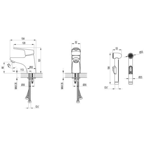Комплект: смесители для раковины и биде LeMark Luna LM4116C хром - фото 2