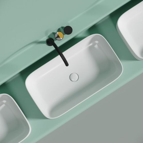 Раковина из сантехнического фарфора Ceramica Nova ELEMENT CN6054MW 70х40 накладная цвет белый без отверстий под смеситель - фото 4