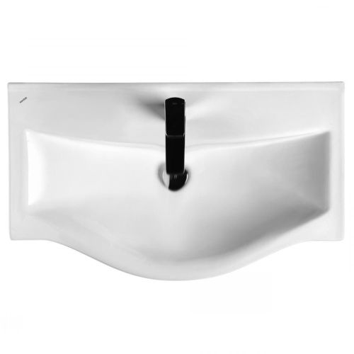 Раковина из сантехнического фарфора Santek Беверли 1WH302422 80х50 встраиваемая цвет белый 1 отверстие под смеситель - фото 3
