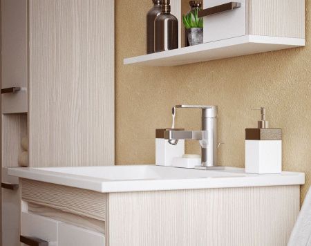 Тумба под раковину Corozo Лорена SD-00000319 60х50 напольная цвет белый/бежевый