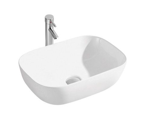 Раковина из сантехнического фарфора Sintesi SIN-LVB-APP-403 50х40 накладная цвет белый без отверстий под смеситель - фото 3