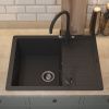 Кухонная мойка Uperwood Quartz Premium UPD-03 3910202111 65х50 цвет черный поверхность матовая