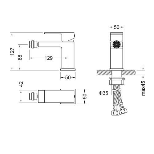 Смеситель Timo Selene 2062/03F на биде черный - фото 2