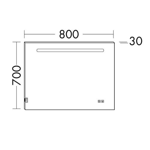 Зеркало с подсветкой Burgbad Lin20 SIIX080 80х70 подвесное - фото 2
