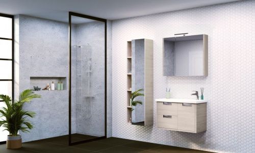 Зеркало-шкаф Roca Etna 7857304445 80х70 подвесной цвет бежевый - фото 3