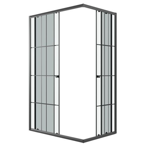 Душевой уголок Niagara Eco NG-1012-14QKL 115х80 стекло с рисунком профиль черный без поддона - фото 2