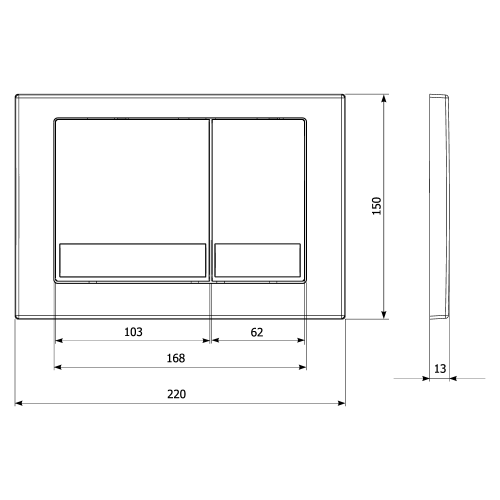 Клавиша смыва механическая KK POL M06 350/PPC/049-00-00 цвет черный - фото 3