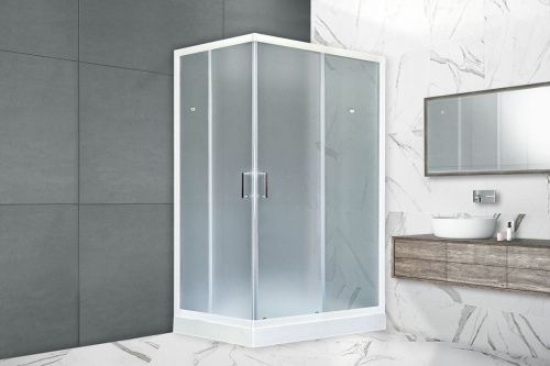 Душевой уголок Royal Bath HP RB8120HP-C-R 120х80 стекло матовое профиль белый с поддоном