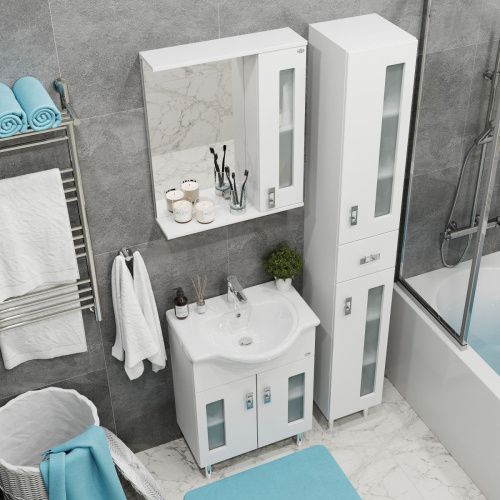 Зеркало-шкаф Onika Кристалл 206706 70х70 подвесной цвет белый - фото 5