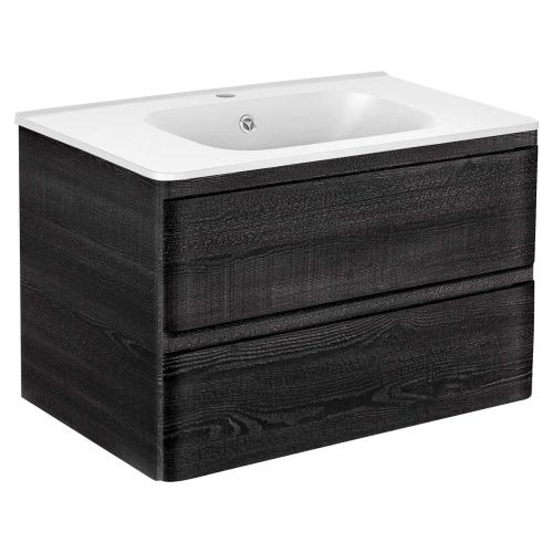 Тумба под раковину Vincea Vico VMC-2V800CN 80х50 подвесная цвет черный - фото 2