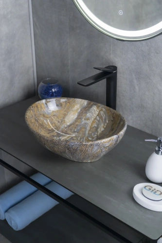 Раковина керамическая Gid Lago 54472 40х30 накладная цвет многоцветный без отверстий под смеситель - фото 4