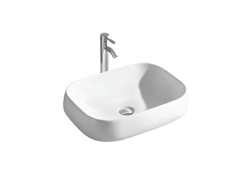 Раковина из сантехнического фарфора Aquatek AQ5526-MW 60х40 накладная цвет белый без отверстий под смеситель