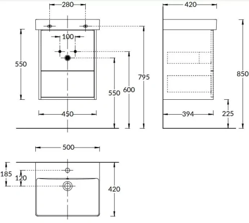 Тумба под раковину Kerama Marazzi PRO PRO.50.2\WHT 50х40 подвесная цвет белый - фото 2