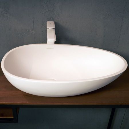 Раковина из искусственного камня MonteBianco Tuscany 620 12002 60х40 накладная цвет белый без отверстий под смеситель