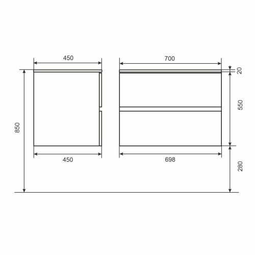 Тумба с раковиной Uperwood Barsa-Next 2900000095 70х50 цвет коричневый/черный - фото 4