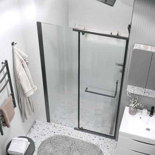 Душевая дверь Grossman Pragma 100.K33.03.120.21.02 120х195 стекло текстурное профиль черный - фото 5