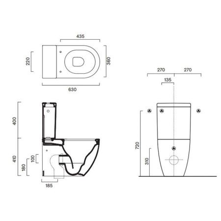Механизм слива для моноблока двойной слив 3/4-5л Catalano Sfera 555510000