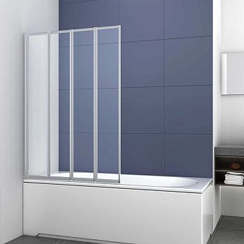 Душевая шторка на ванну Vincea VSB-31100CL 100х140 стекло прозрачное профиль хром ориентация универсальная