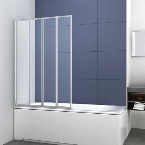 Душевая шторка на ванну Vincea VSB-31100CL 100х140 стекло прозрачное профиль хром ориентация универсальная