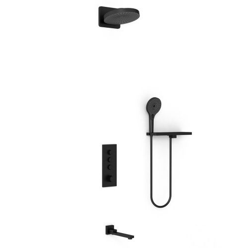 Душевая система Vincea VSFW-433TI1RMB встраиваемая в стену цвет черный с термостатом - фото 3