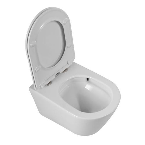 Унитаз подвесной Cezares LINER CZR-3808-53-TH-TOR/SC белый с сиденьем микролифт безободковый смыв торнадо - фото 3