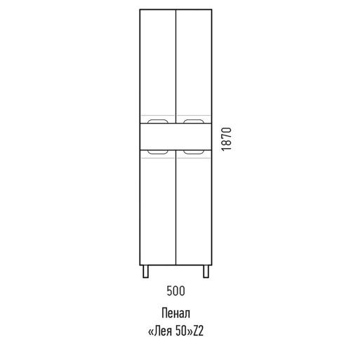 Шкаф-пенал Corozo Лея SD-00000001 50х190 напольный цвет белый - фото 3