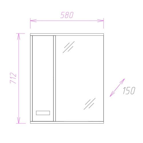 Зеркало-шкаф Onika Гамма 205827 60х70 подвесной цвет коричневый - фото 3