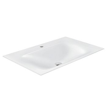 Раковина из искусственного камня Vincea VCB-1F800W 80х50 встраиваемая цвет белый 1 отверстие под смеситель