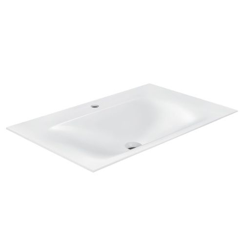 Раковина из искусственного камня Vincea VCB-1F800W 80х50 встраиваемая цвет белый 1 отверстие под смеситель