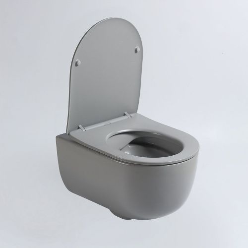 Унитаз подвесной Vincea Evo VT1-34SMG серый с сиденьем микролифт безободковый душевой смыв - фото 4
