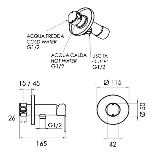 Гигиенический душ со смесителем Remer W65B хром - фото 2