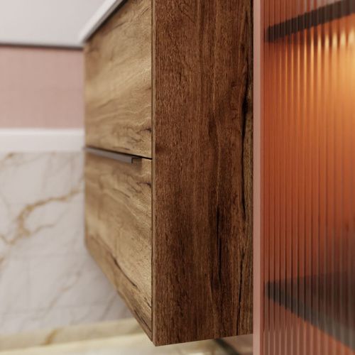 Тумба с раковиной La Fenice TESORO NFNC-01-TES-DGT-100-2-3-100 100х50 подвесная цвет коричневый - фото 5