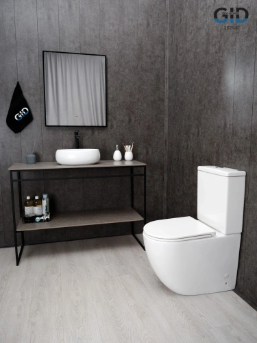 Раковина керамическая Gid Lago 51235 40х30 накладная цвет белый без отверстий под смеситель - фото 4