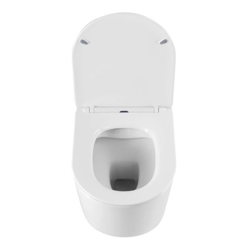 Унитаз подвесной Art&Max Bolzano AM001CHR/SC белый с сиденьем микролифт каскадный смыв - фото 5