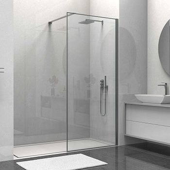 Душевая перегородка Vincea Walk in HS VSW-1HS900CLGM 90х200 стекло прозрачное профиль вороненая сталь