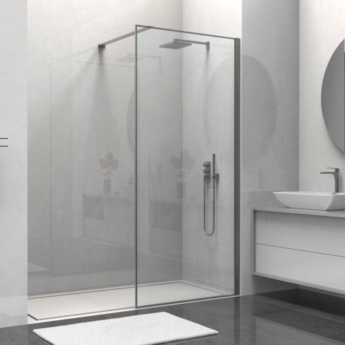 Душевая перегородка Vincea Walk in HS VSW-1HS900CLGM 90х200 стекло прозрачное профиль вороненая сталь