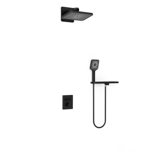 Душевая система Vincea Inspire VSFW-3I21MT4RMB встраиваемая в стену цвет черный с термостатом - фото 2