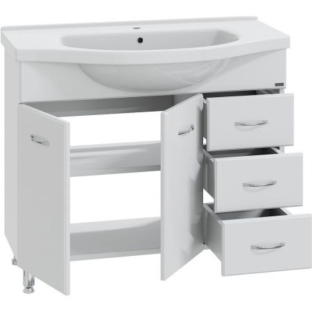 Тумба под раковину СанТа Эльбрус 201107 100х50 напольная цвет белый