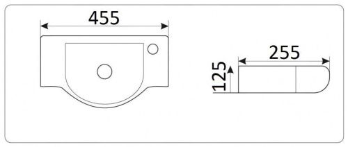 Раковина из сантехнического фаянса CeramaLux 9306 50х30 подвесная цвет белый 1 отверстие под смеситель - фото 2