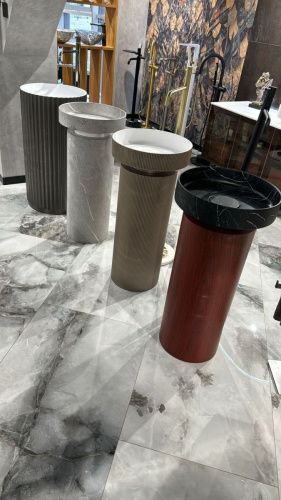 Раковина из искусственного камня Boheme Corian 801-A 40х40 накладная цвет серый - фото 3