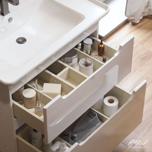 Тумба с раковиной Alavann Berta ALV0971000 90х50 подвесная цвет белый - фото 3