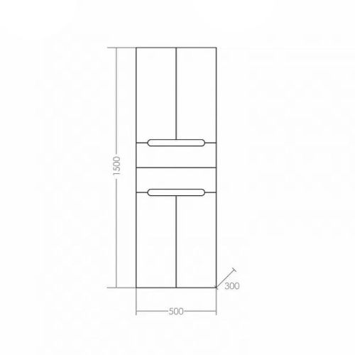 Шкаф-пенал СанТа Лондон 524009 50х150 подвесной цвет белый - фото 3