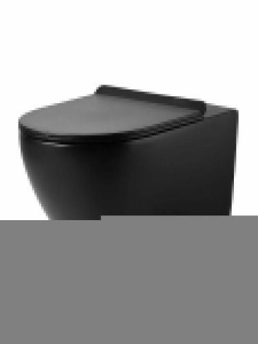 Унитаз подвесной Agger AT03144 черный с сиденьем микролифт каскадный смыв - фото 2