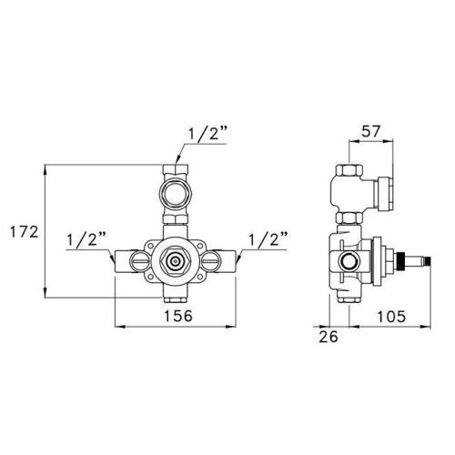 Встраиваемая часть термостатического смесителя для душа Stella UN 06001 0000 - фото 2
