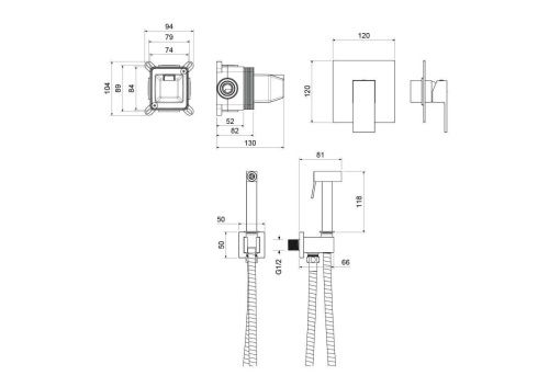 Гигиенический душ Aquatek ЛИБРА AQ1619MB черный - фото 3