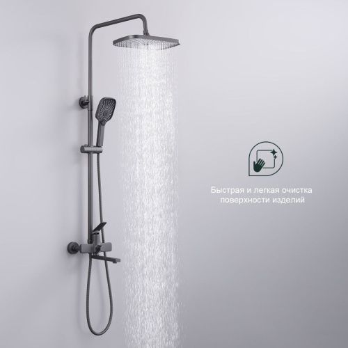 Душевая стойка Splenka S40.24.07 настенная цвет серый - фото 5