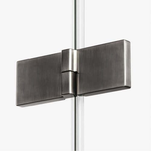 Душевая шторка на ванну New Trendy AVEXA Gunmetal brushed EXK-3530 140х150 стекло прозрачное профиль оружейная сталь ориентация правая - фото 4