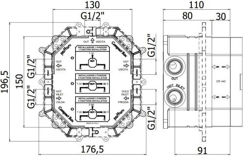 Скрытая монтажная часть для смесителя Paffoni Compact Box CPBOX001 - фото 2
