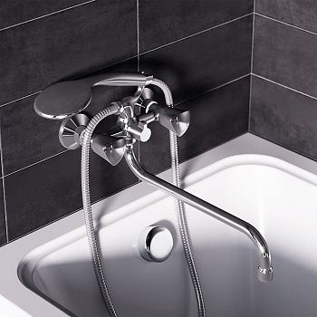 Смеситель для ванны и душа Damixa Object 349500000 настенный хром